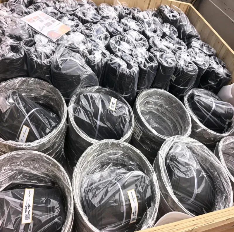 Products packed in wooden crates for export