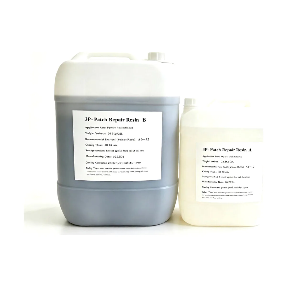 Reliance two-component silicate repair resin and woven fiberglass matting prepared for pipeline point repair.